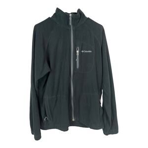 Columbia Mens Medium Fleece Jacket black full zip up